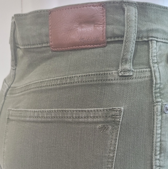 Madewell High-Rise Skinny Jeans Raw Hem Olive Moss Green Women's Size 27 - Picture 8 of 13
